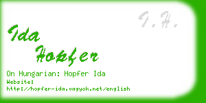 ida hopfer business card